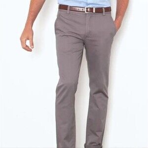 Combatant Gentlemen Medium Light Gray Flat Front Slant Side Pockets Chinos